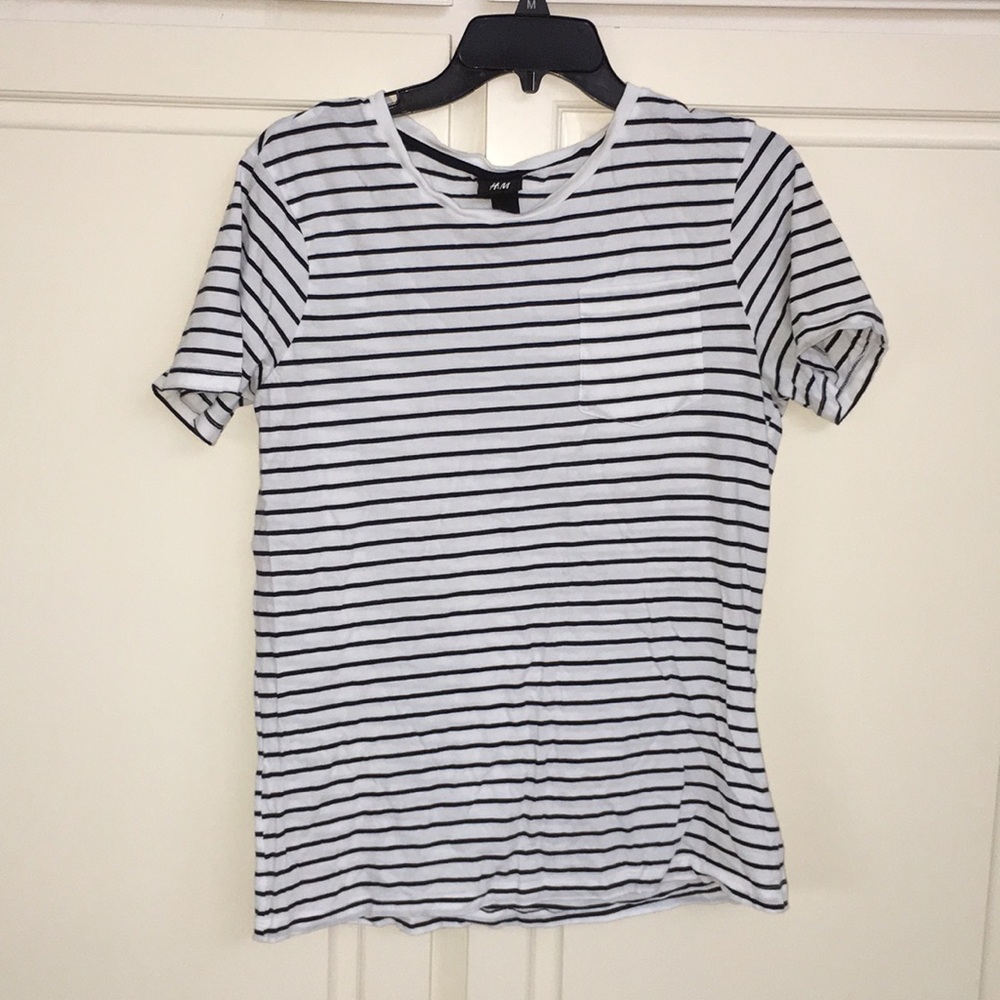 H&M Striped Short Sleeve Shirt w/ Pocket